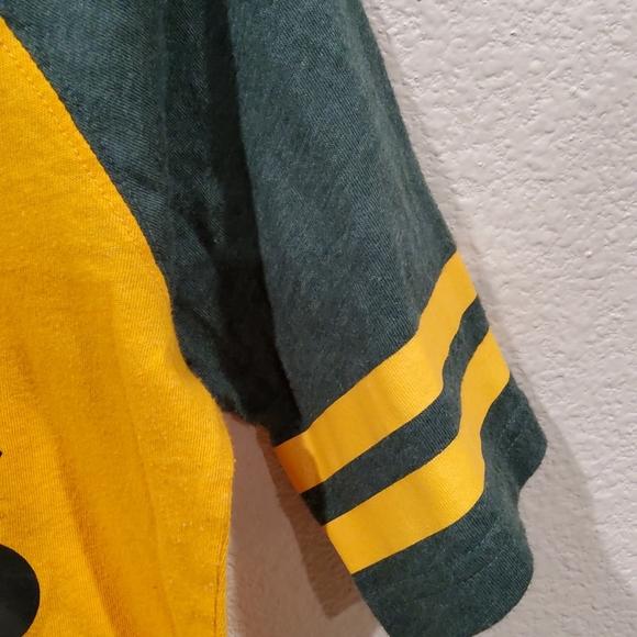 Oakland A's Women's Nike V Neck Shirt Jersey Small Striped Sleeves - Picture 3 of 4